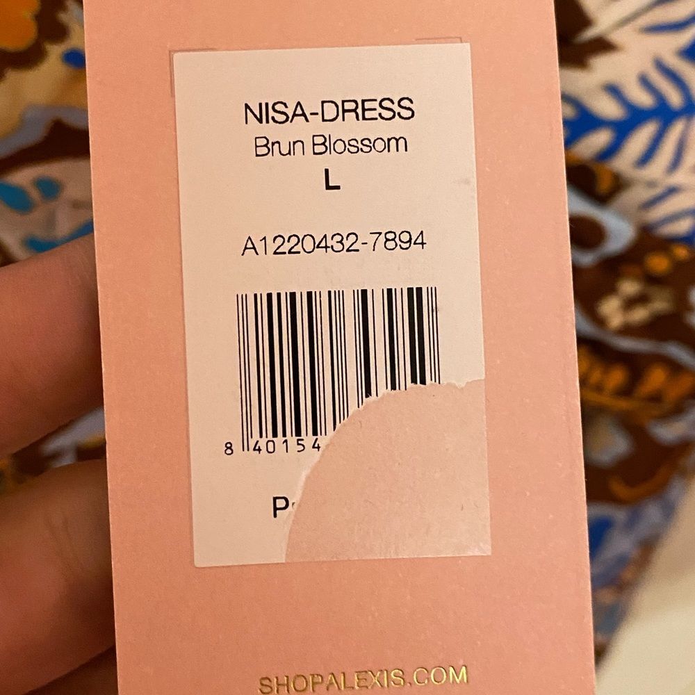 Alexis Blue and Brown Floral Midi Dress - Picture 10 of 11